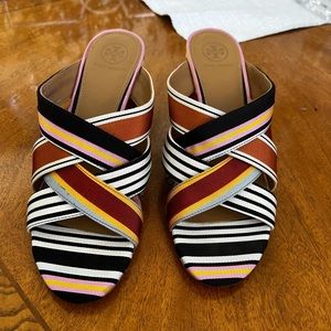 Tory Burch Striped Block Heels Size 7.5